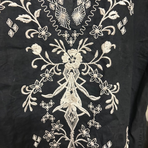 Johnny Was Black and White Embroidered Dress - size L - Picture 2 of 3